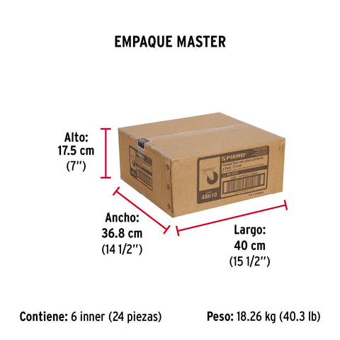 Rodaja hule 3', placa giratoria c/buje, carga 60kg, FIERO | RO-1214 | 48610