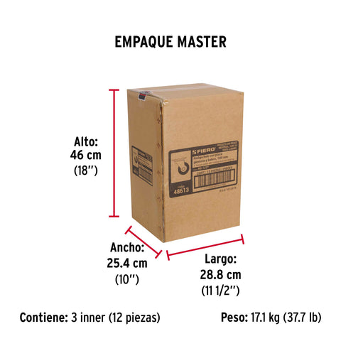 Rodaja hule 4', placa giratoria c/balero, carga 100kg, FIERO | RO-1217 | 48613