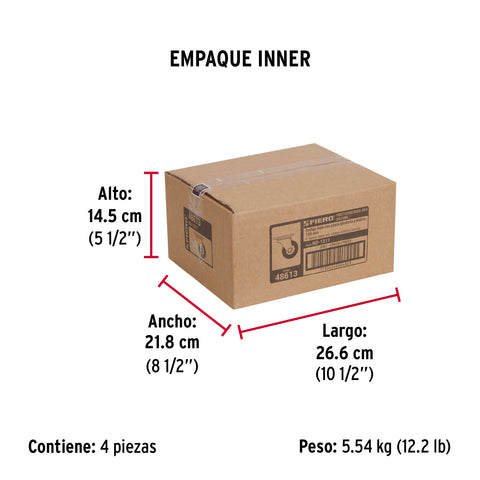 Rodaja hule 4', placa giratoria c/balero, carga 100kg, FIERO | RO-1217 | 48613