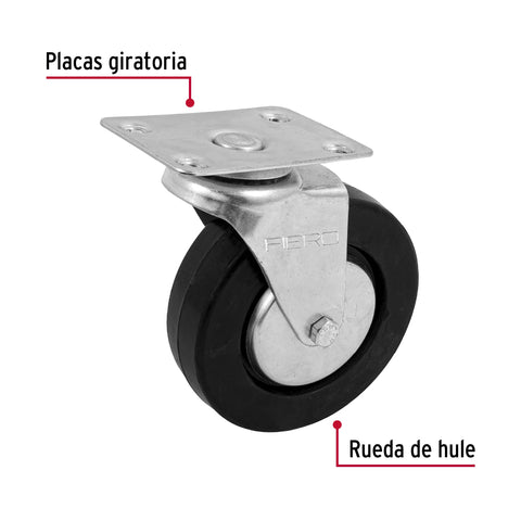 Rodaja hule 5', placa giratoria c/balero, carga 60kg, FIERO | RO-1218 | 48614