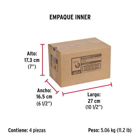 Rodaja hule 5', placa giratoria c/balero, carga 60kg, FIERO | RO-1218 | 48614