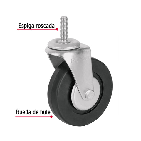 Rodaja hule 4', con espiga roscada, carga 50kg, FIERO | RO-1324 | 48620