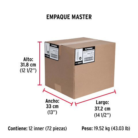 Bolsa con 100 pijas #10' x 1-1/4' multiusos, FIERO | PIJ-1032 | 48692
