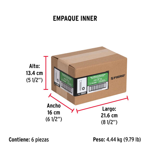 Bolsa con 100 pijas #10 x 4' multiusos, FIERO | PIJ-10102 | 48694