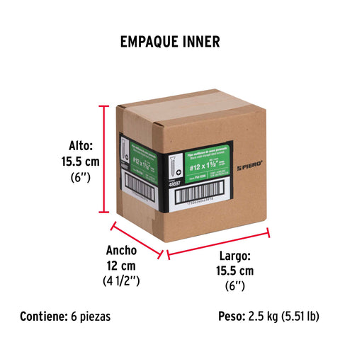 Bolsa con 100 pijas #12 x 1-1/2' multiusos, FIERO | PIJ-1238 | 48697