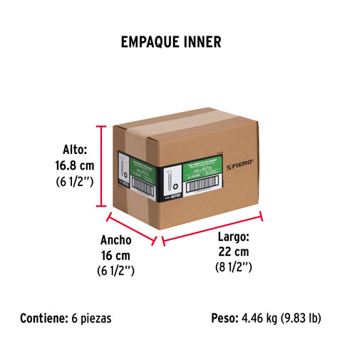 Bolsa con 100 pijas #12 x 2-1/2' multiusos, FIERO | PIJ-1263 | 48700