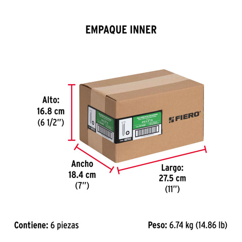 Bolsa con 100 pijas #12 x 4' multiusos, FIERO | PIJ-12102 | 48703