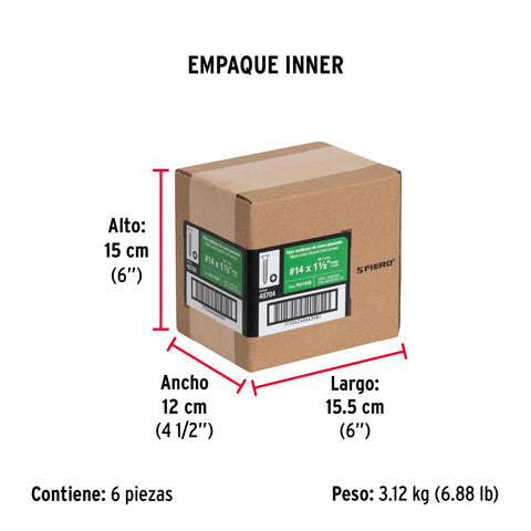 Bolsa con 100 pijas #14 x 1-1/2' multiusos, FIERO | PIJ-1438 | 48704