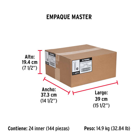 Bolsa con 200 pijas para lámina, #4 x 3/8', FIERO | PILA-4X3/8 | 48711
