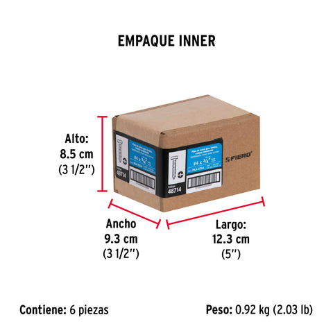 Bolsa con 200 pijas para lámina, #4 x 3/4', FIERO | PILA-4X3/4 | 48714