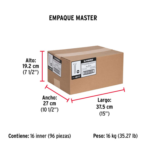 Bolsa con 200 pijas para lámina, #6 x 3/8', FIERO | PILA-6X3/8 | 48717