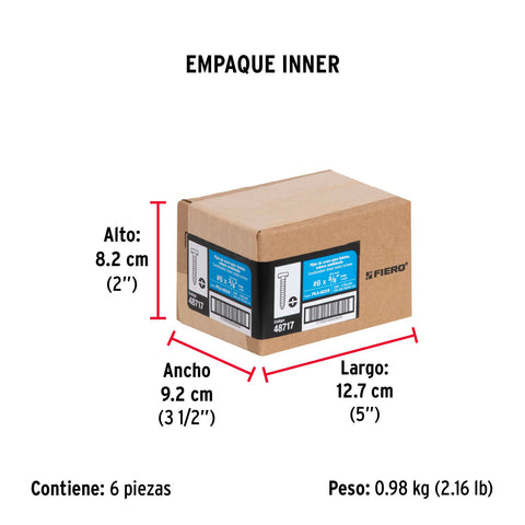 Bolsa con 200 pijas para lámina, #6 x 3/8', FIERO | PILA-6X3/8 | 48717