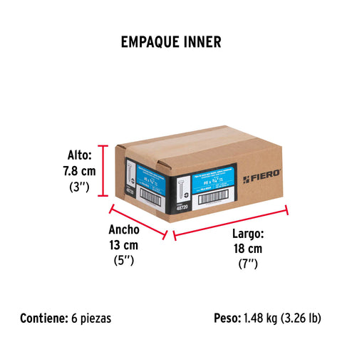 Bolsa con 200 pijas para lámina, #6 x 3/4', FIERO | PILA-6X3/4 | 48720
