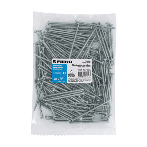 Bolsa con 150 pijas para lámina, #8 x 3', FIERO | PILA-8X3 | 48725