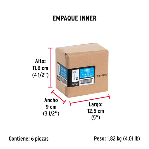 Bolsa con 100 pijas para lámina, #12 x 5/8', FIERO | PILA-12X5/8 | 48730