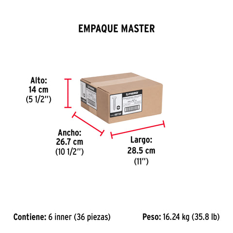 Bolsa con 100 pijas para lámina, #14 x 5/8', FIERO | PILA-14X5/8 | 48734