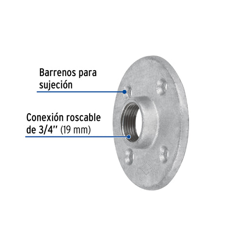 Brida de acero galvanizado de 3/4', FOSET | CG-602 | 48738