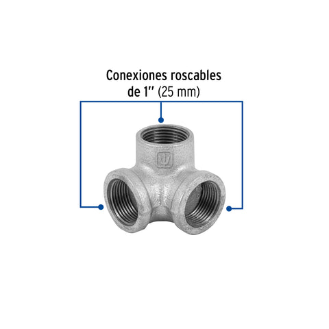 Codo rincón acero galvanizado de 1', FOSET | CG-513 | 48742