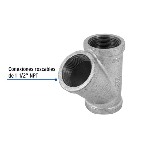 Yee sencilla 1-1/2' acero galvanizado, FOSET | CG-805 | 48759