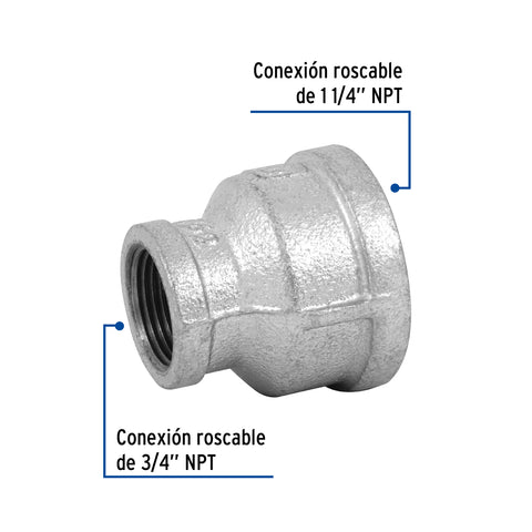 Reducción campana acero galvanizado 1-1/4' x 3/4', FOSET | CG-295 | 48762