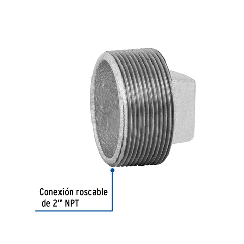 Tapón macho 2' de acero galvanizado, FOSET | CG-316 | 48785