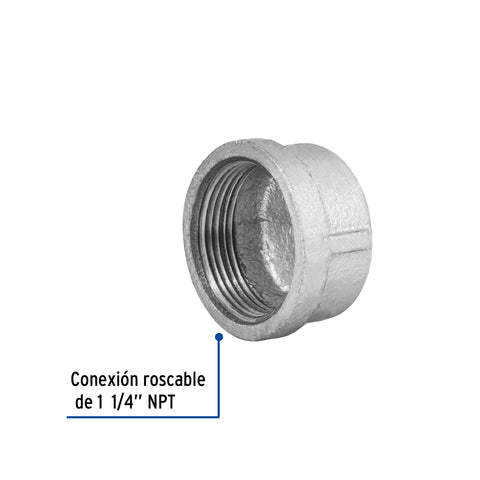 Tapón hembra 1-1/4' de acero galvanizado, FOSET | CG-304 | 48786
