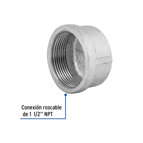 Tapón hembra 1-1/2' de acero galvanizado, FOSET | CG-305 | 48787