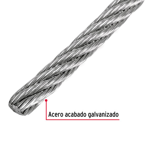 Metro de cable flexible 1/8' de acero 7x19 hilos, 300 m | CAB-1/8F3 | 48801