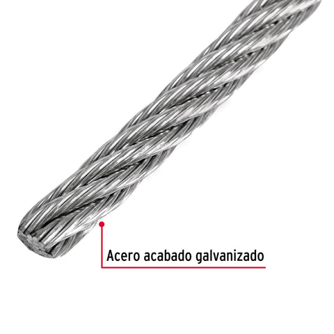 Metro de cable flexible 3/16' de acero 7x19 hilos, 300 m | CAB-3/16F3 | 48802
