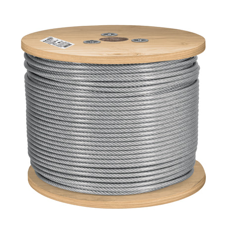 Metro de cable rígido 1/8' acero 7x7 recubierto PVC, 300 m | CAB-1/8RX3 | 48806