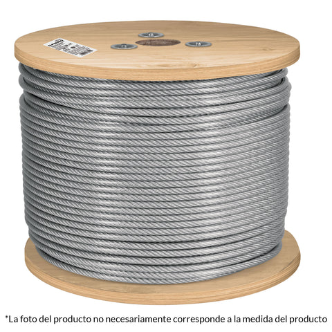 Metro cable flexible 1/8' acero 7x19 recubierto PVC, 300 m | CAB-1/8FX3 | 48810