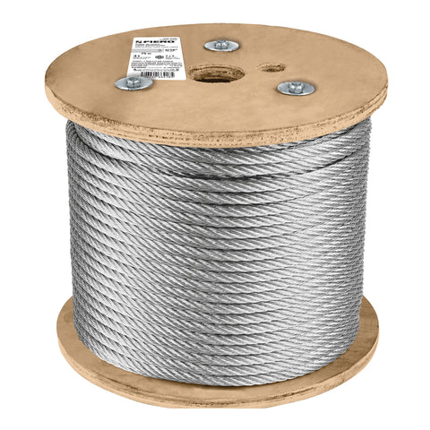 Metro de cable rígido 5/16' de acero 7x7 hilos, 75 m, FIERO | CAB-5/16R | 48813