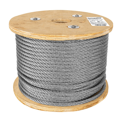 Metro de cable rígido 3/8' de acero 7x7 hilos, 75 m, FIERO | CAB-3/8R | 48814