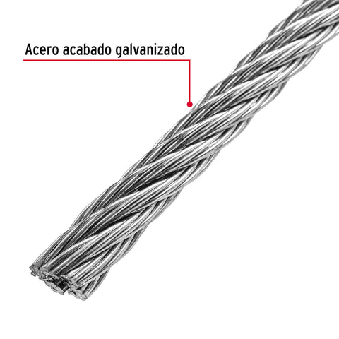 Metro de cable flexible 5/16' de acero 7x19 hilos, 75 m | CAB-5/16F | 48816