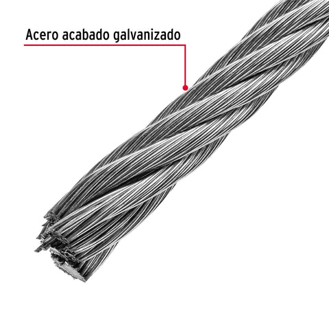 Metro de cable flexible 7/16' de acero 7x19 hilos, 75 m | CAB-7/16F | 48818