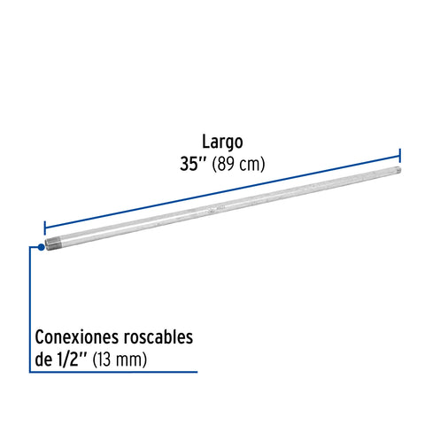 Niple de acero galvanizado 1/2 x 35', FOSET | CG-424 | 48823