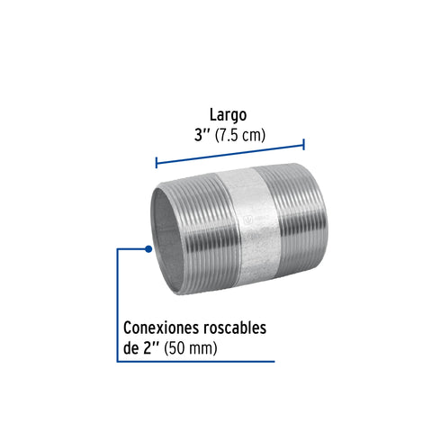 Niple de acero galvanizado 2 x 3', FOSET | CG-443 | 48842