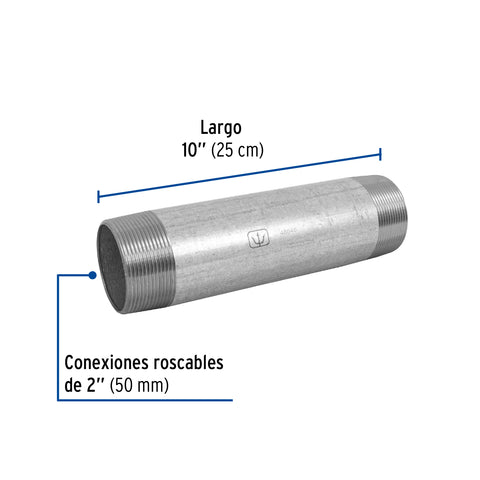 Niple de acero galvanizado 2 x 10', FOSET | CG-447 | 48846