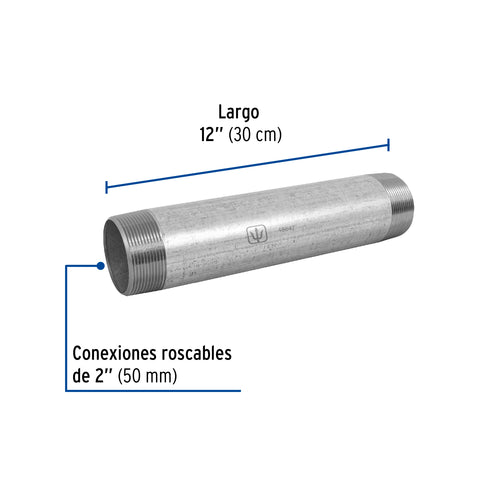 Niple de acero galvanizado 2 x 12', FOSET | CG-448 | 48847