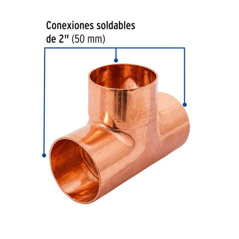 Tee sencilla de cobre 2', FOSET | CC-766 | 48865