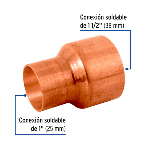 Reducción campana de cobre 1-1/2 x 1', FOSET | CC-299 | 48871