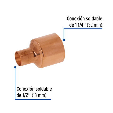 Reducción bushing de cobre 1-1/4 x 1/2', FOSET | CC-234 | 48873