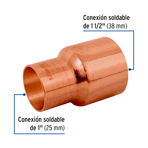 Reducción bushing de cobre 1-1/2 x 1', FOSET | CC-236 | 48875