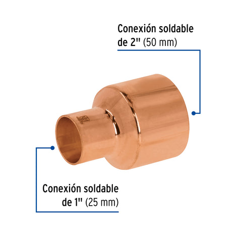 Reducción bushing de cobre 2 x 1, FOSET | CC-237 | 48876