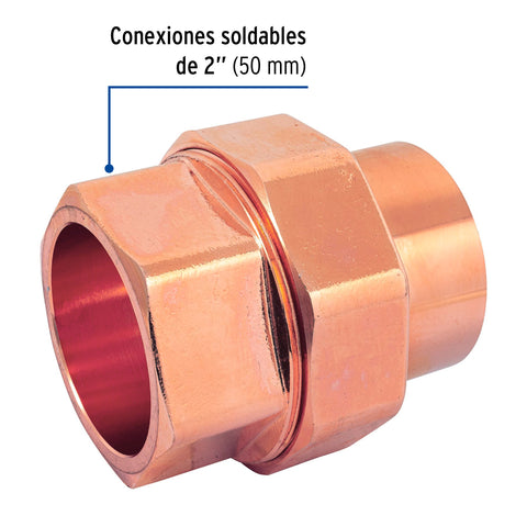 Tuerca unión de latón cobrizado 2', FOSET | CC-976 | 48903