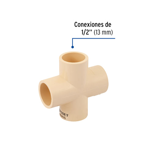 Cruz de CPVC 1/2', FOSET | CPVC-781 | 48905