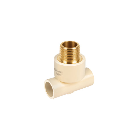Tee reducida macho de CPVC 3/4' x 3/4' x 1/2' inserto latón | CPVC-712 | 48912