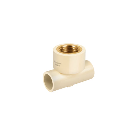 Tee reducida hembra de CPVC 3/4' x 3/4' x 1/2' inserto latón | CPVC-702 | 48915
