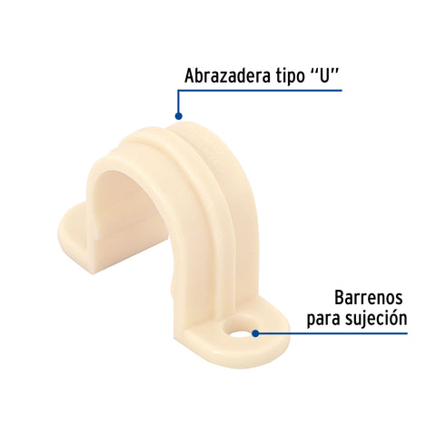 Abrazadera tipo 'U' de CPVC de 1/2', FOSET | CPVC-401 | 48917