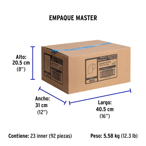 Codo 90° de CPVC de 1-1/4', FOSET | CPVC-564 | 48926